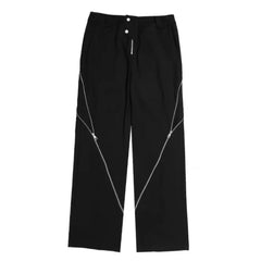 Zipper Slit Slightly Flared Pants - PWM