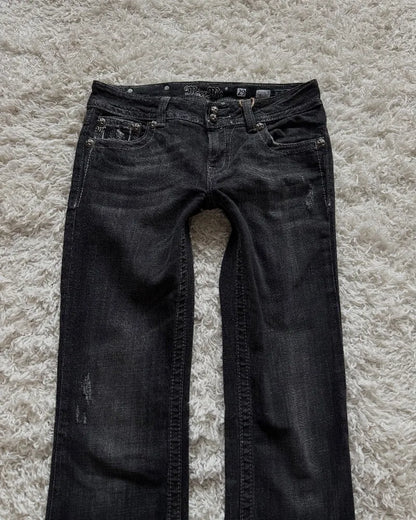 Washed Distressed Black Jeans