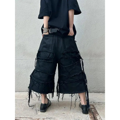 High Waist Washed Denim Shorts