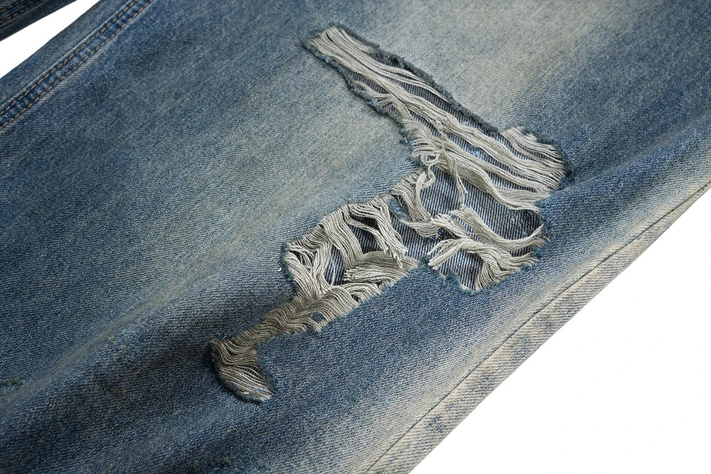 Damaged Hole Baggy Wide Leg Jeans