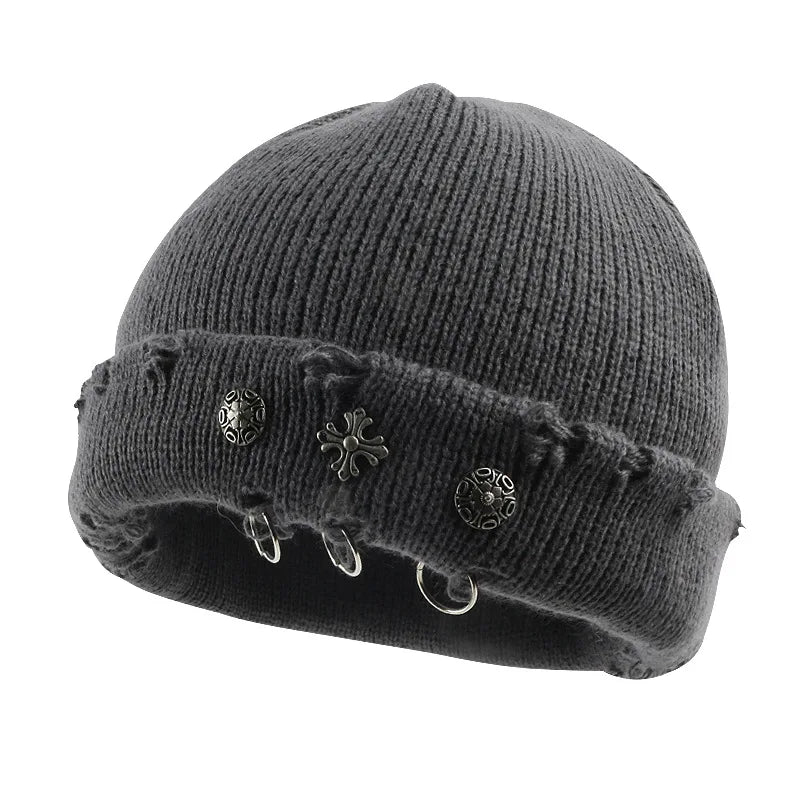 Cross ring woolen Beanie