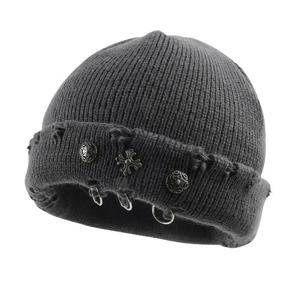 Cross ring woolen Beanie