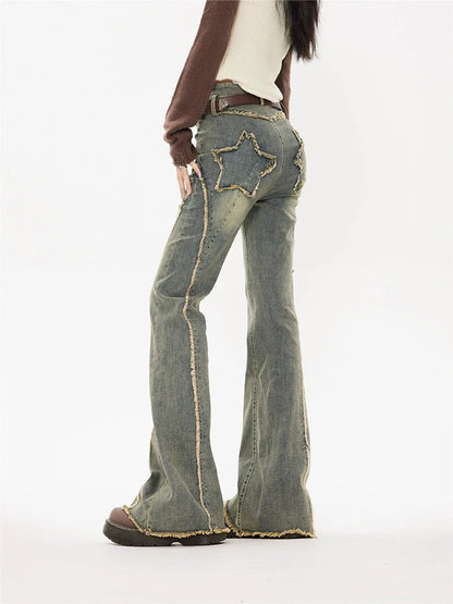 Star Patch Flare Jeans