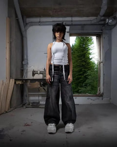 Stitching Washed Make Old Baggy Jeans - PWM