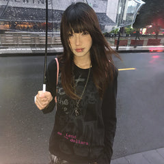 Anime Print Long Sleeve Tee Shirt - PWM