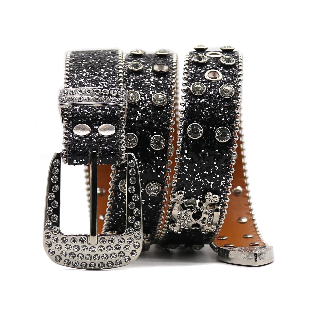 Sequin Metal Buckle Belt