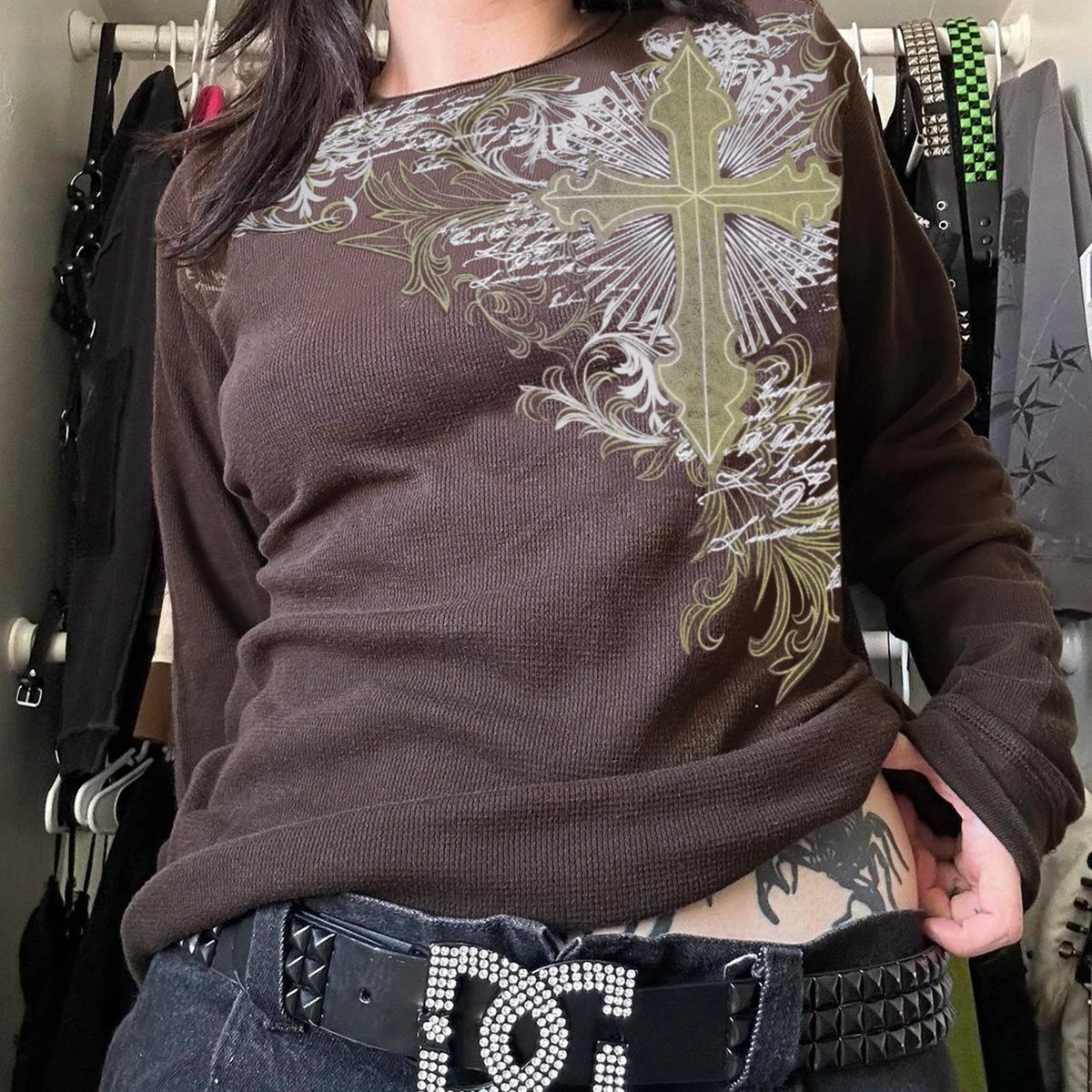 Cross Print Fairy Long Sleeve Tee