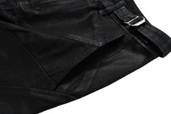 Coated Wax Baggy Cargo Pants - PWM