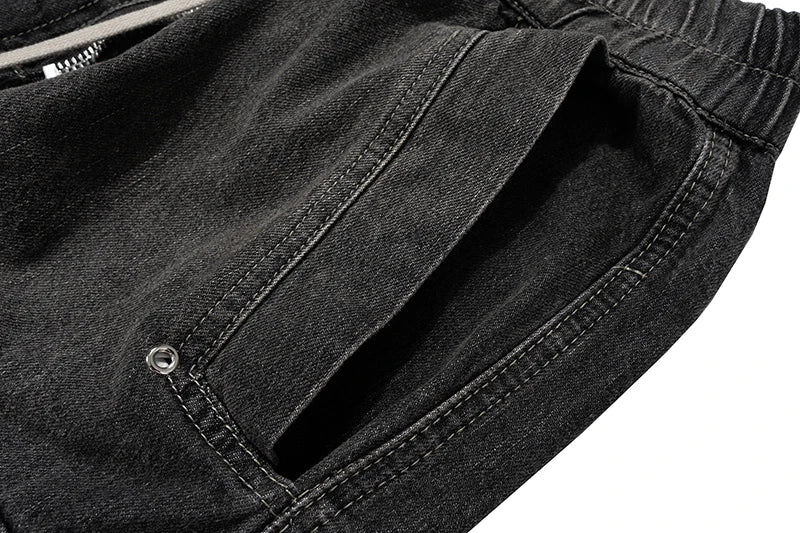 Drawstring Cargo Baggy Denim