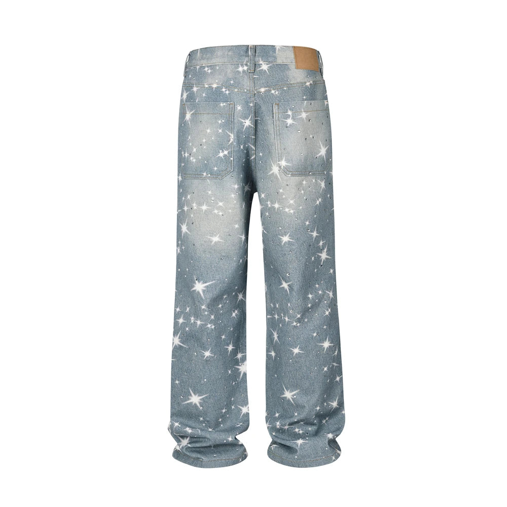 Star Printed Jeans Loose Jeans