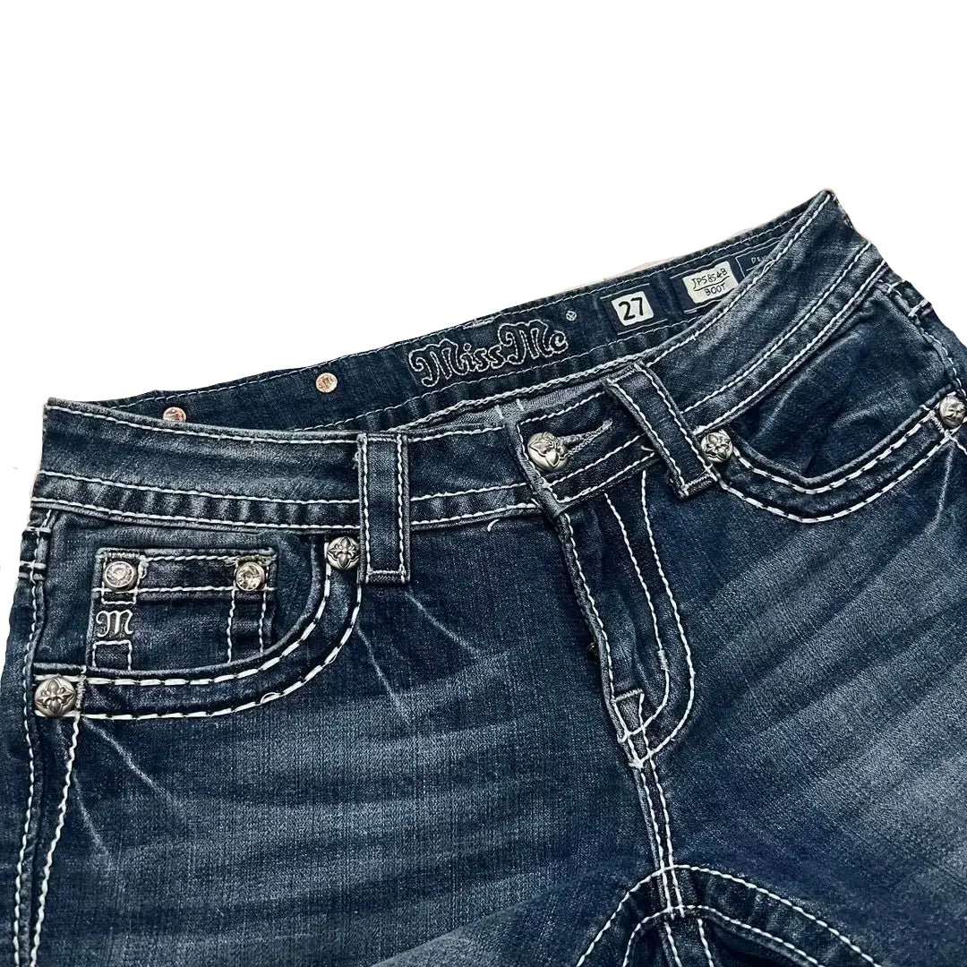Cross Embroidered Straight Jeans - PWM