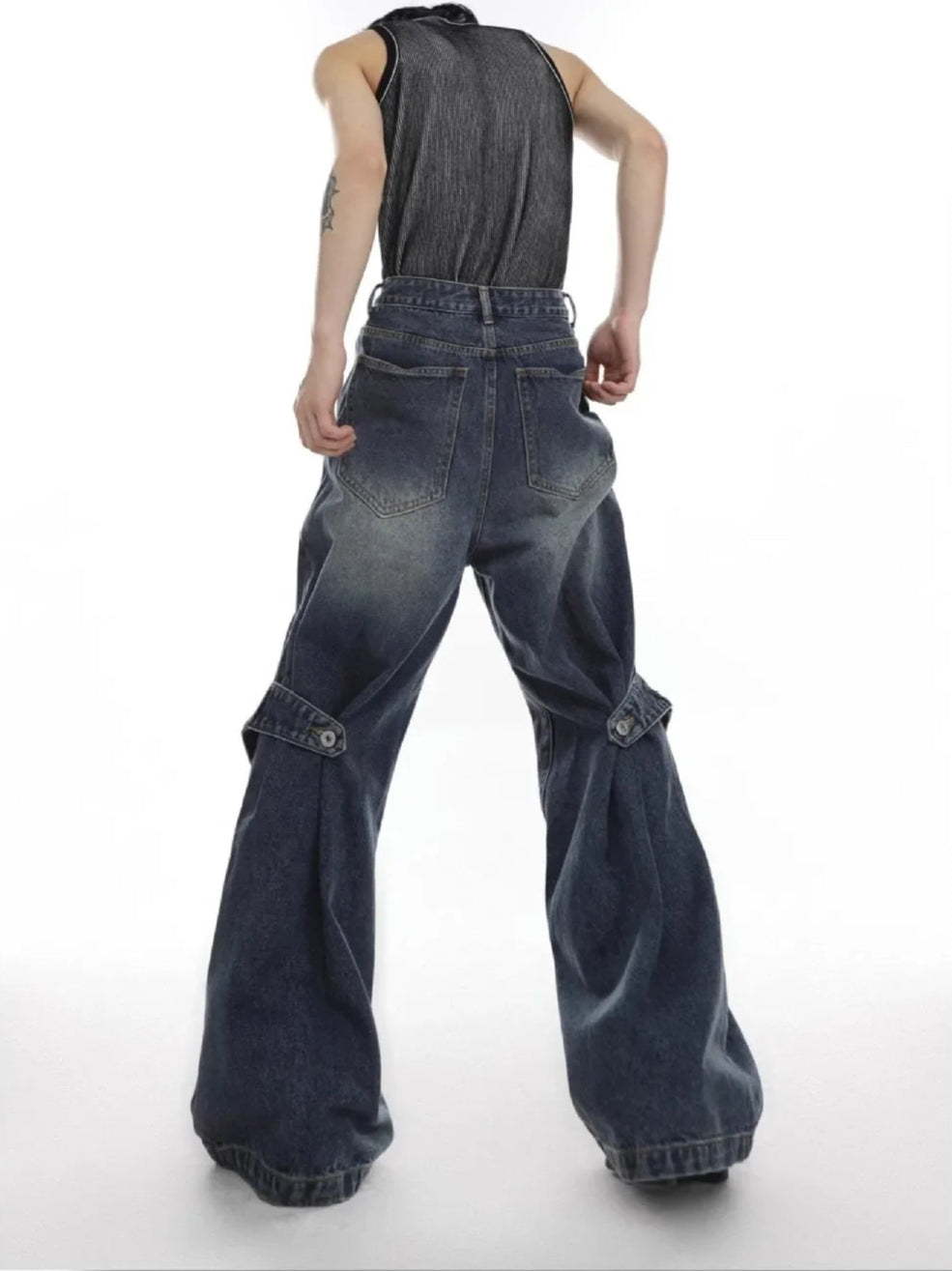 Distressed Washing Denim Pants