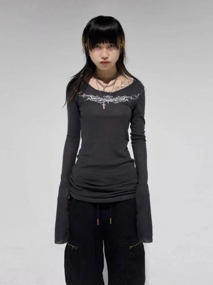 Slim Fit  Gothic Tops