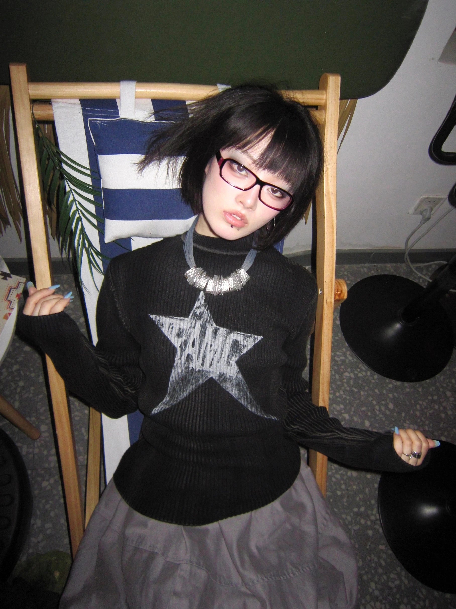 Star Print Knitted Tops - PWM