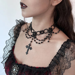 Gothic Exquisite Cross Pendant Necklace - PWM