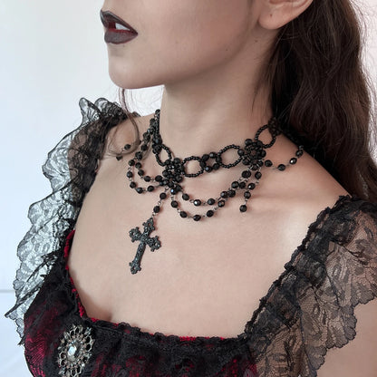 Gothic Exquisite Cross Pendant Necklace
