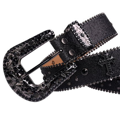 Western Cowboy Cross Rhinestone belt