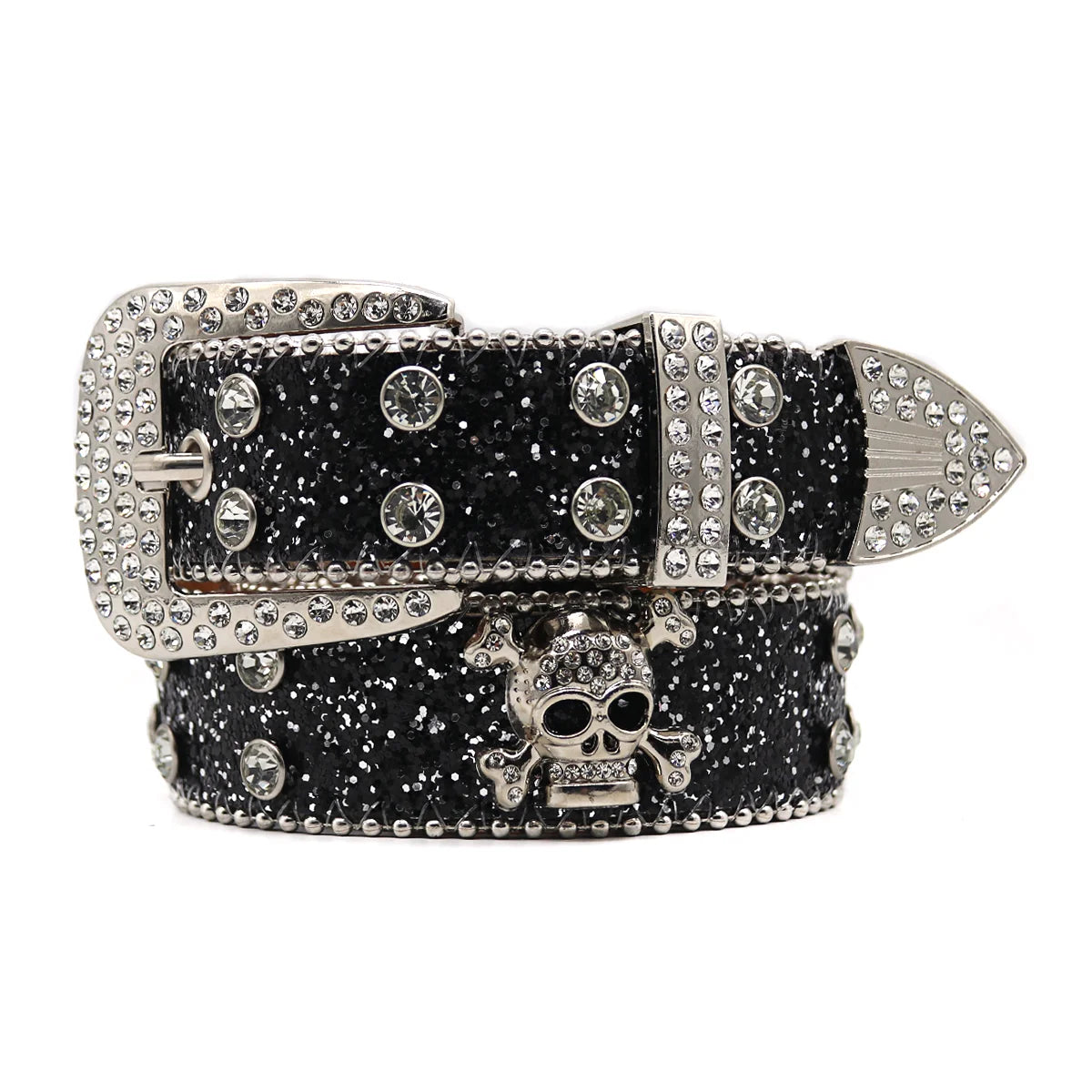 Sequin Metal Buckle Belt