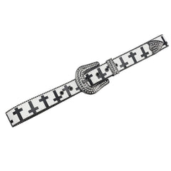 Cross Pattern Rhinestone Belt - PWM