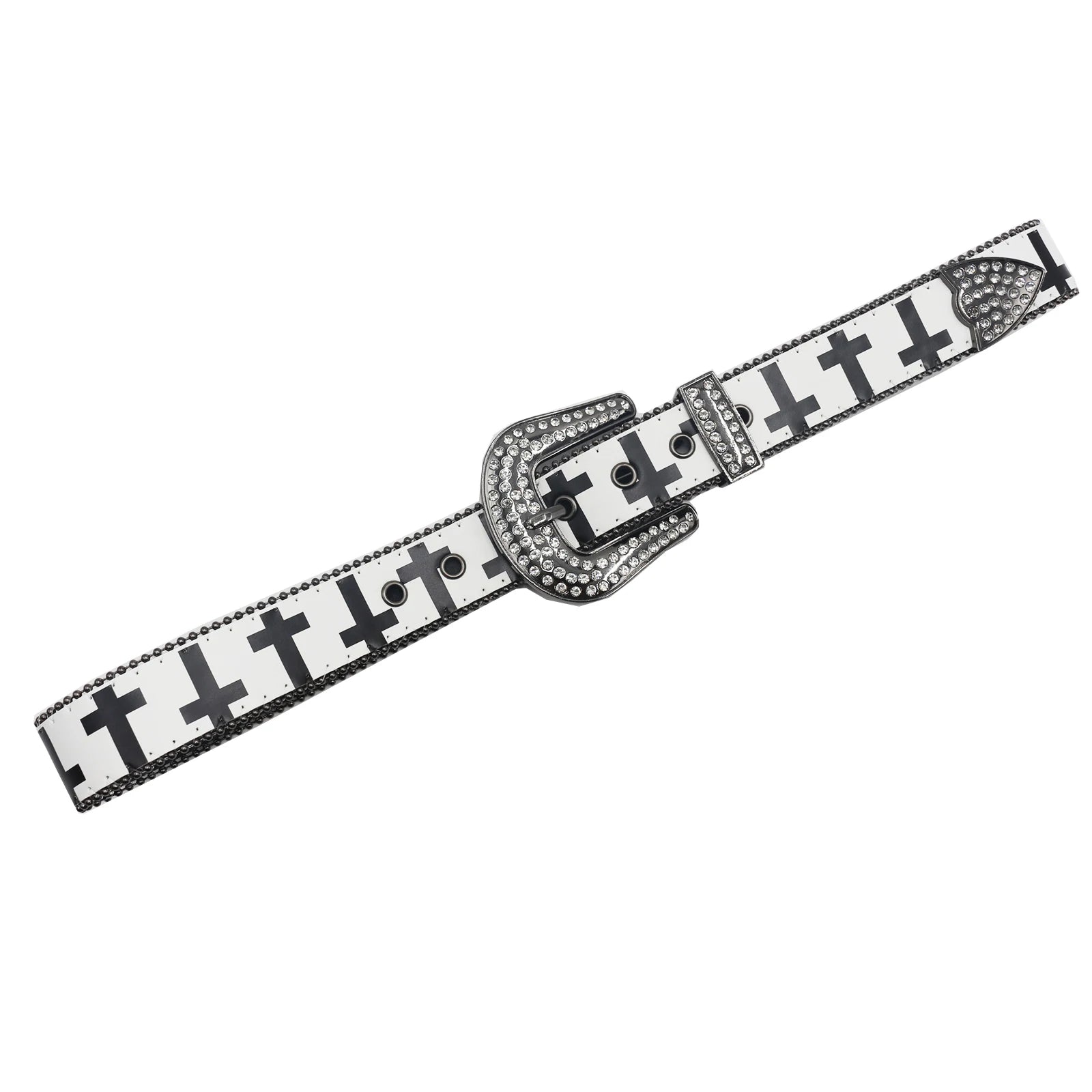 Cross Pattern Rhinestone Belt - PWM