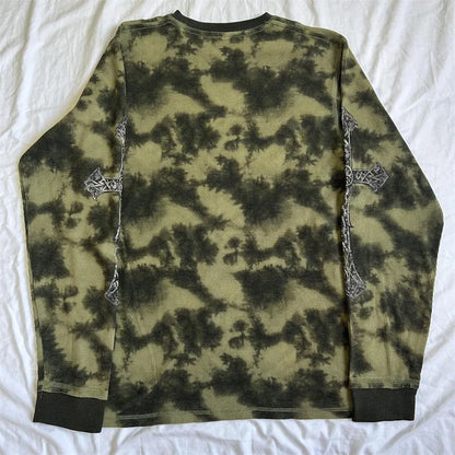 Cross Skull Print Long Sleeve Shirt