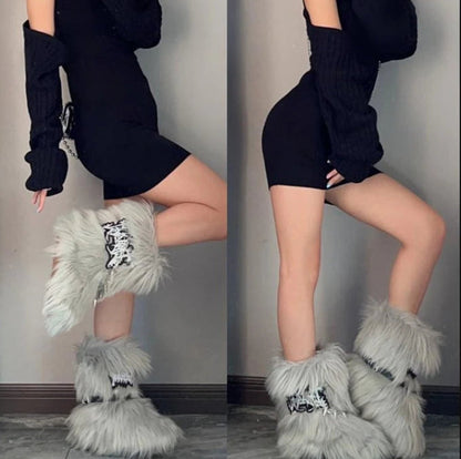 Fluffy Fox Fur Boots