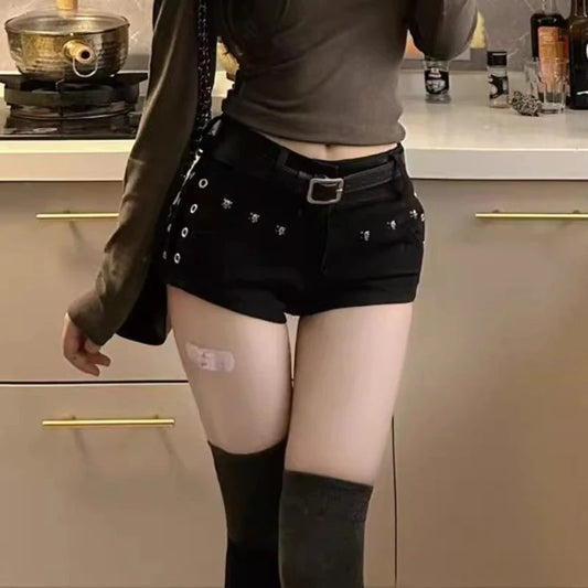 Low Waist Y2k Denim Shorts