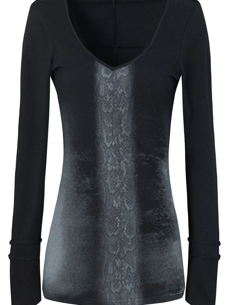 Serpentine Printing T-shirt Slim Fit Tops