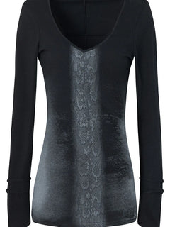 Serpentine Printing T-shirt Slim Fit Tops - PWM