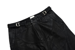 Coated Wax Baggy Cargo Pants - PWM