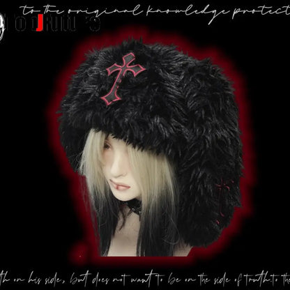 Fluffy Rabbit Ear Gothic Hat