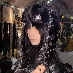Rivet Metallic Spike Warm plush fluffy Hat - PWM