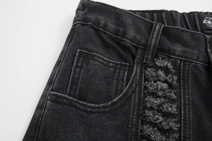 Whiskers Fringe Loose Jeans