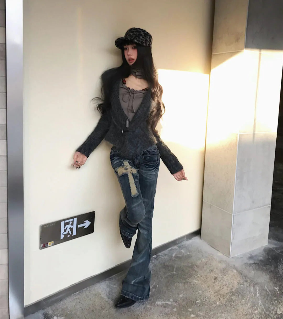 2000s Cross Damaged Jeans