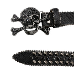 Rhinestone Skull Buckle Belt - PWM