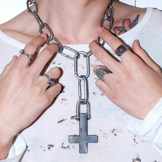 Cross Pendant Metal Chain