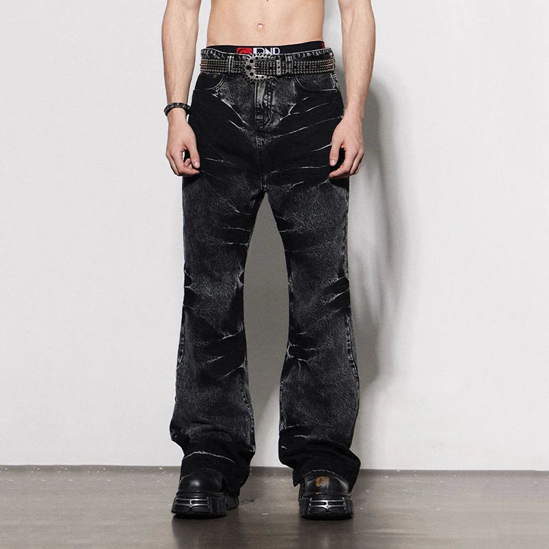 Washed Black Straight Denim