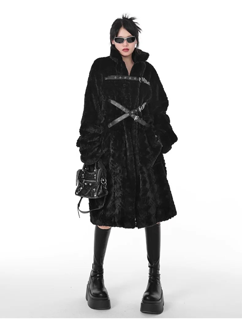 Gothic Fuzzy Fur Coat