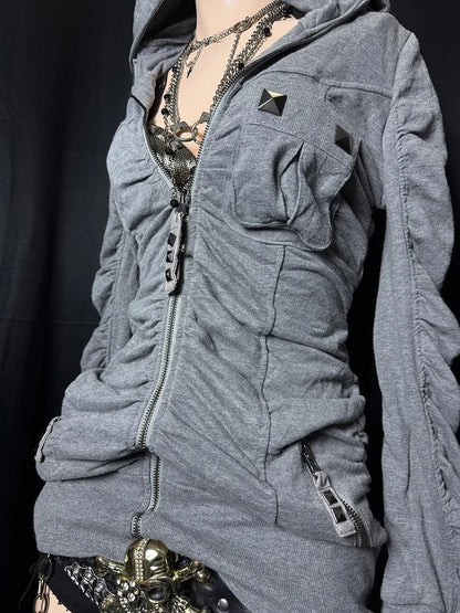 Gathered Slim-Fit Hooded Jacket