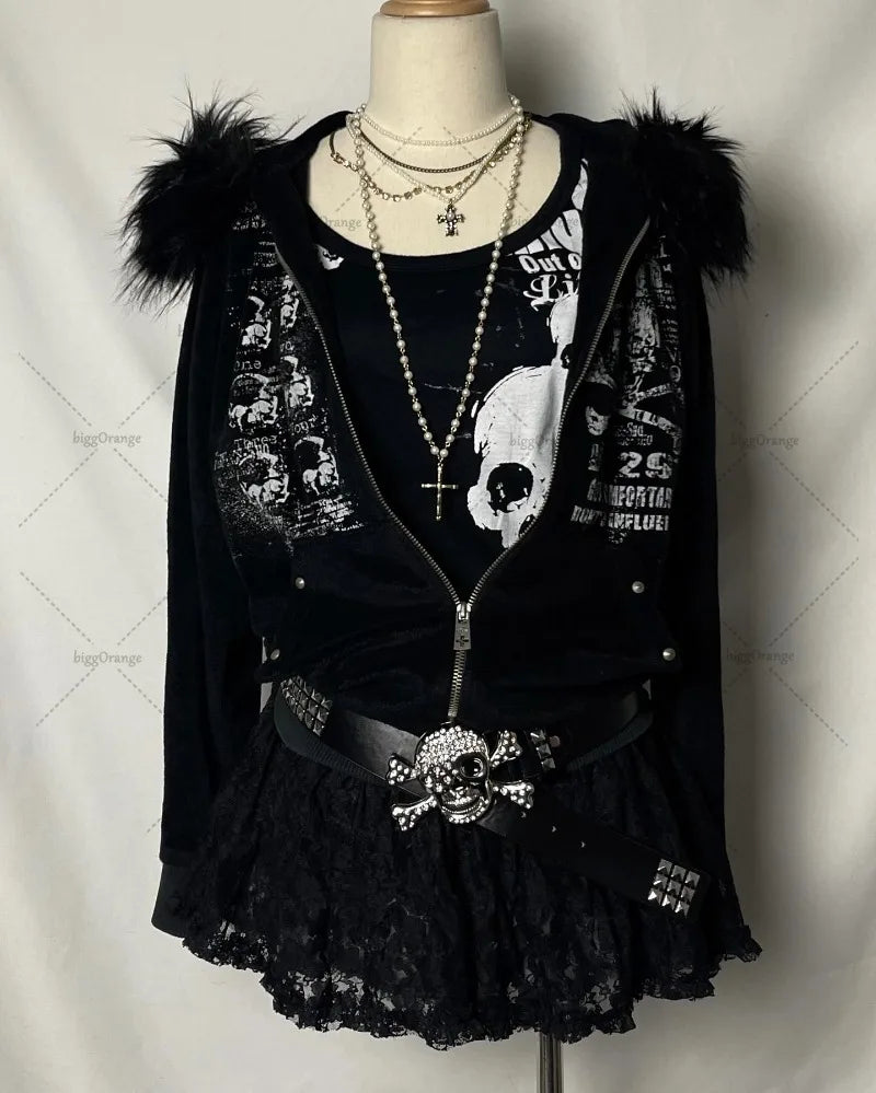 Fur Collar Zipper Hoodie