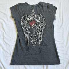 Rhinestone Gothic Graphic Print T-shirt - PWM
