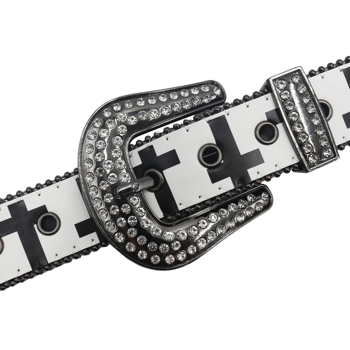 Cross Pattern Rhinestone Belt