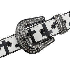 Cross Pattern Rhinestone Belt - PWM