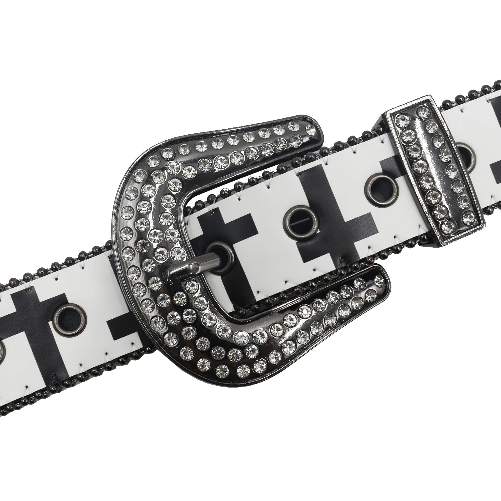 Cross Pattern Rhinestone Belt - PWM