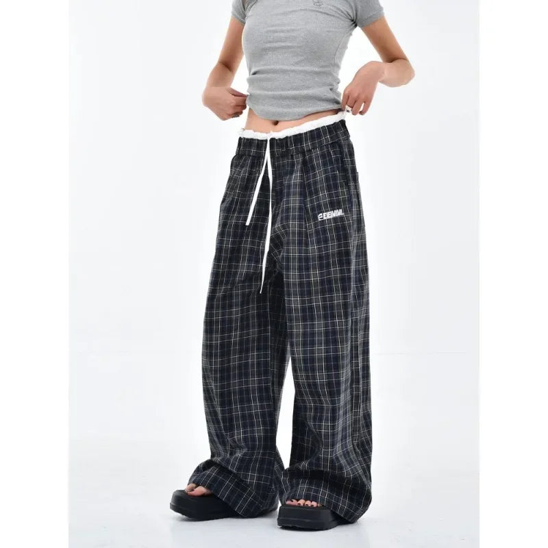 Plaid Wide Trousers