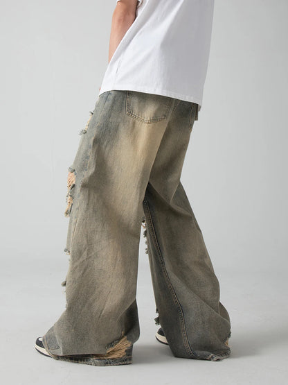 Heavy Distressed Loose Jeans