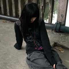 Anime Print Long Sleeve Tee Shirt - PWM
