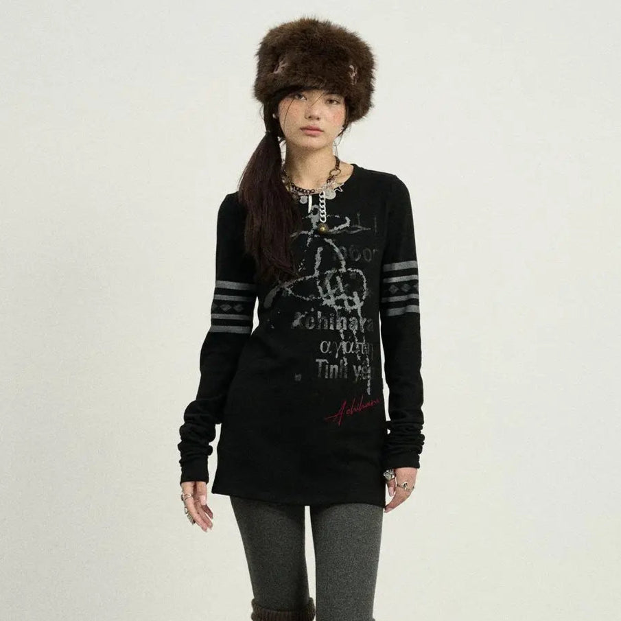 Striped Patchwork Slim Tees Tops