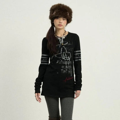 Striped Patchwork Slim Tees Tops