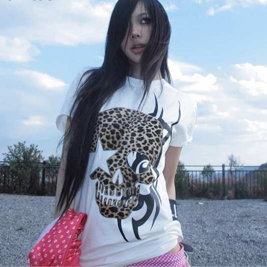 Leopard Skull Print T-shirt